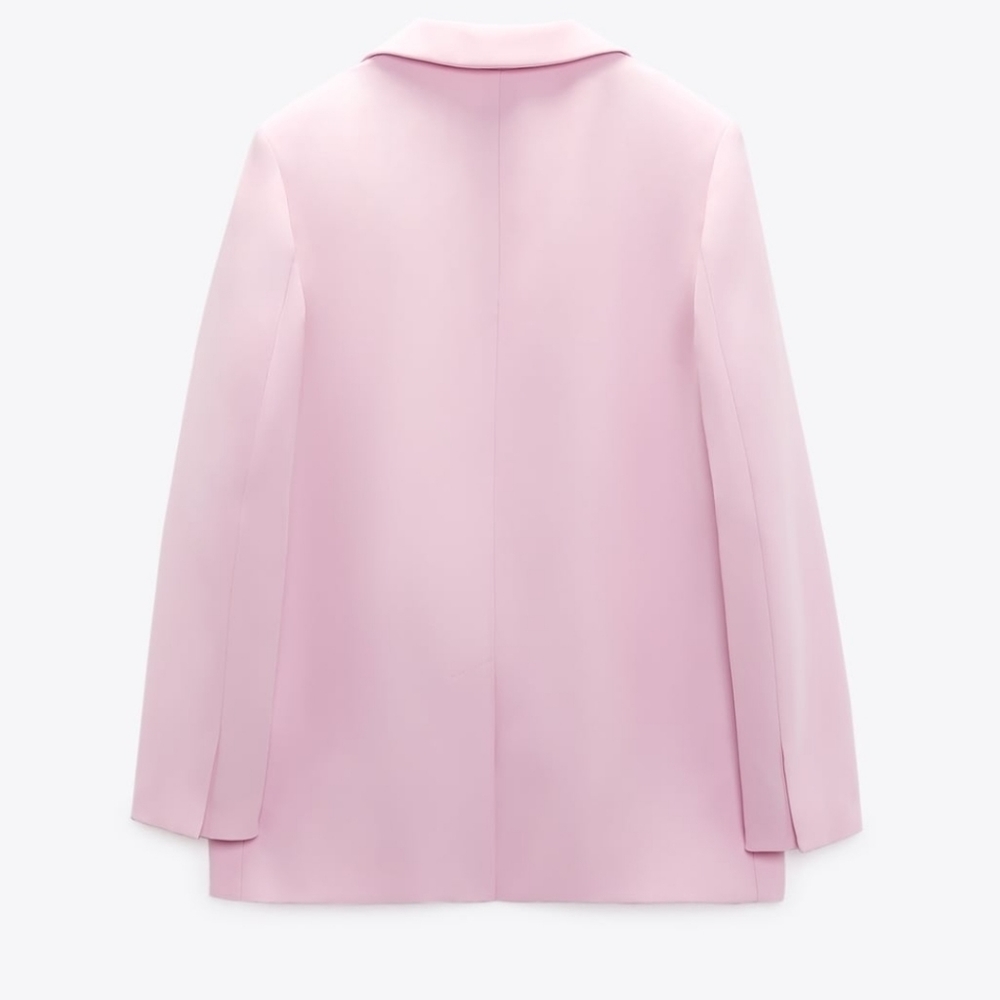 NWT ZARA straight cut blazer Pink  M - Picture 10 of 15